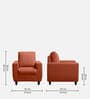 Bae Fabric 1 Seater Sofa in Ember Orange Colour