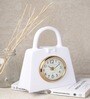 Bag of Time  White Steel Table Clock