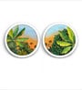 Bageecha Pichwai Multicolor Canvas Framed Wall Plates (Set of 2)