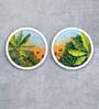 Bageecha Pichwai Multicolor Canvas Framed Wall Plates (Set of 2)