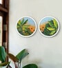 Bageecha Pichwai Multicolor Canvas Framed Wall Plates (Set of 2)