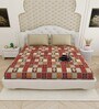 Maroon Traditional print 144 TC Cotton King Size  Bedsheet With 2 Pillow Cover