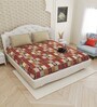 Maroon Traditional print 144 TC Cotton King Size  Bedsheet With 2 Pillow Cover