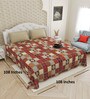 Maroon Traditional print 144 TC Cotton King Size  Bedsheet With 2 Pillow Cover