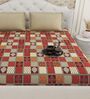 Maroon Traditional print 144 TC Cotton King Size  Bedsheet With 2 Pillow Cover