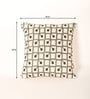 Geometric Pattern Cotton White Cushion Cover 16 x 16 inches