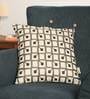 Geometric Pattern Cotton White Cushion Cover 16 x 16 inches