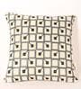 Geometric Pattern Cotton White Cushion Cover 16 x 16 inches