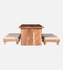 Baithak Acacia Wood 4 seater Dining Set in Natural Finish Baithak Acacia Wood 4 seater Dining Set in Natural Finish