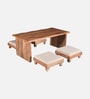 Baithak Acacia Wood 4 seater Dining Set in Natural Finish Baithak Acacia Wood 4 seater Dining Set in Natural Finish