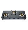 Bajaj 3 Burner Stainless Steel & Glass Gas Stove (Manual, Black, ISI Certified)