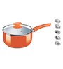 Bajaj Orange Ceramic Sauce Pan ,2 Ltr
