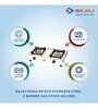 Bajaj Popular Eco 2 Burner Stainless Steel Gas Stove (ISI Certified, Black)