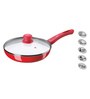 Bajaj Red Ceramic Coated Fry Pan ,240 mm