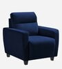 Bakadi Fabric 1 Seater Sofa in Royal Blue Colour