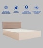 Bakhti Queen Size Upholstered Bed In Beige Colour & White Colour With Box Storage Bakhti Queen Size Upholstered Bed In Beige Colour & White Colour With Box Storage