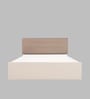 Bakhti Queen Size Upholstered Bed In Beige Colour & White Colour With Box Storage Bakhti Queen Size Upholstered Bed In Beige Colour & White Colour With Box Storage