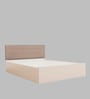 Bakhti Queen Size Upholstered Bed In Beige Colour & White Colour With Box Storage Bakhti Queen Size Upholstered Bed In Beige Colour & White Colour With Box Storage