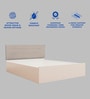 Bakhti Queen Size Bed With Upholstered Leatherette Headboard And Hydraulic Storage