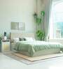 Bakhti Queen Size Bed With Upholstered Leatherette Headboard And Hydraulic Storage