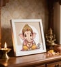 White Bal Ganesha Mini Table Frame 5 X 5 Inch