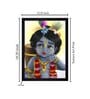 Bal Krishna Multicolour Textured Framed Spiritual Art Print