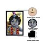 Bal Krishna Multicolour Textured Framed Spiritual Art Print