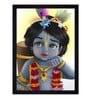 Bal Krishna Multicolour Textured Framed Spiritual Art Print