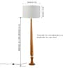 Balance Sculptural Minimal Natural Wooden Floor Lamp for Living Room & Bedroom in Loose Weave Texture Off white Color Shade