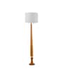 Balance Sculptural Minimal Natural Wooden Floor Lamp for Living Room & Bedroom in Loose Weave Texture Off white Color Shade