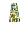 Balance Sculptural Minimal Natural Wooden Floor Lamp for Living Room & Bedroom in Printed Dark Green/White Color Shade