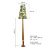 Balance Sculptural Minimal Natural Wooden Floor Lamp for Living Room & Bedroom in Printed Dark Green/White Color Shade