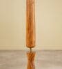 Balance Sculptural Minimal Natural Wooden Floor Lamp for Living Room & Bedroom in Printed Dark Green/White Color Shade