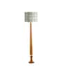 Balance Sculptural Minimal Natural Wooden Floor Lamp for Living Room & Bedroom in Printed Gold/Grey Color Shade