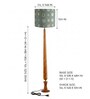 Balance Sculptural Minimal Natural Wooden Floor Lamp for Living Room & Bedroom in Printed Gold/Grey Color Shade
