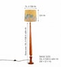 Balance Sculptural Minimal Natural Wooden Floor Lamp for Living Room & Bedroom in Printed Yellow Color Shade
