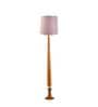 Balance Sculptural Minimal Natural Wooden Floor Lamp for Living Room & Bedroom in Solid Blush Pink Color Shade