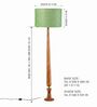 Balance Sculptural Minimal Natural Wooden Floor Lamp for Living Room & Bedroom in Solid Green Color Shade
