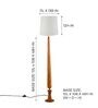 Balance Sculptural Minimal Natural Wooden Floor Lamp for Living Room & Bedroom in Solid White Color Shade
