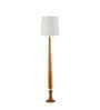 Balance Sculptural Minimal Natural Wooden Floor Lamp for Living Room & Bedroom in Solid White Color Shade