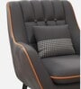 Balarka Velvet Fabric Lounge Chair In Dark Grey Colour