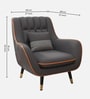 Balarka Velvet Fabric Lounge Chair In Dark Grey Colour