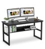Gayle (Medium) Metal Writing Table in Black Colour