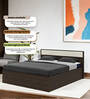 Baleno Queen Size Bed in Brown and White Finish with Hydraulic Storage