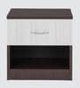 Baleno Bedside Table in Brown and  White Finish
