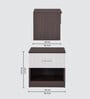 Baleno Bedside Table in Brown and  White Finish