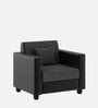 Baley Fabric 1 Seater Sofa In Lama Black Colour