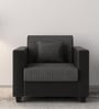 By Mintwud from Pepperfry Baley Fabric 1 Seater Sofa In Lama Black Colour