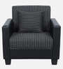 Baley Fabric 1 Seater Sofa In Lama Black Colour