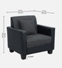 Baley Fabric 1 Seater Sofa In Lama Black Colour